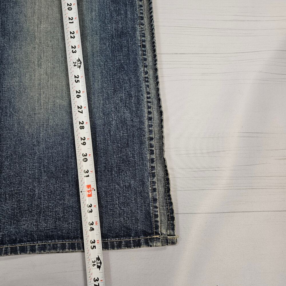 Y2k Denim Maxi Skirt Low-Rise Side Slits Squeeze - Size 9 - Picture 5 of 6